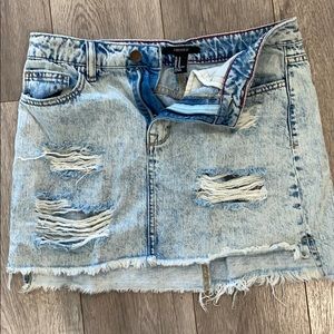 Forever 21 Acid Washed Jean Skirt
